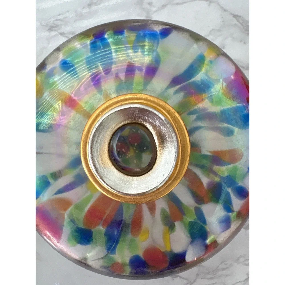 Vintage Iridescent Confetti Artisan Handcrafted Catalytic Fragrance Lamp Gold